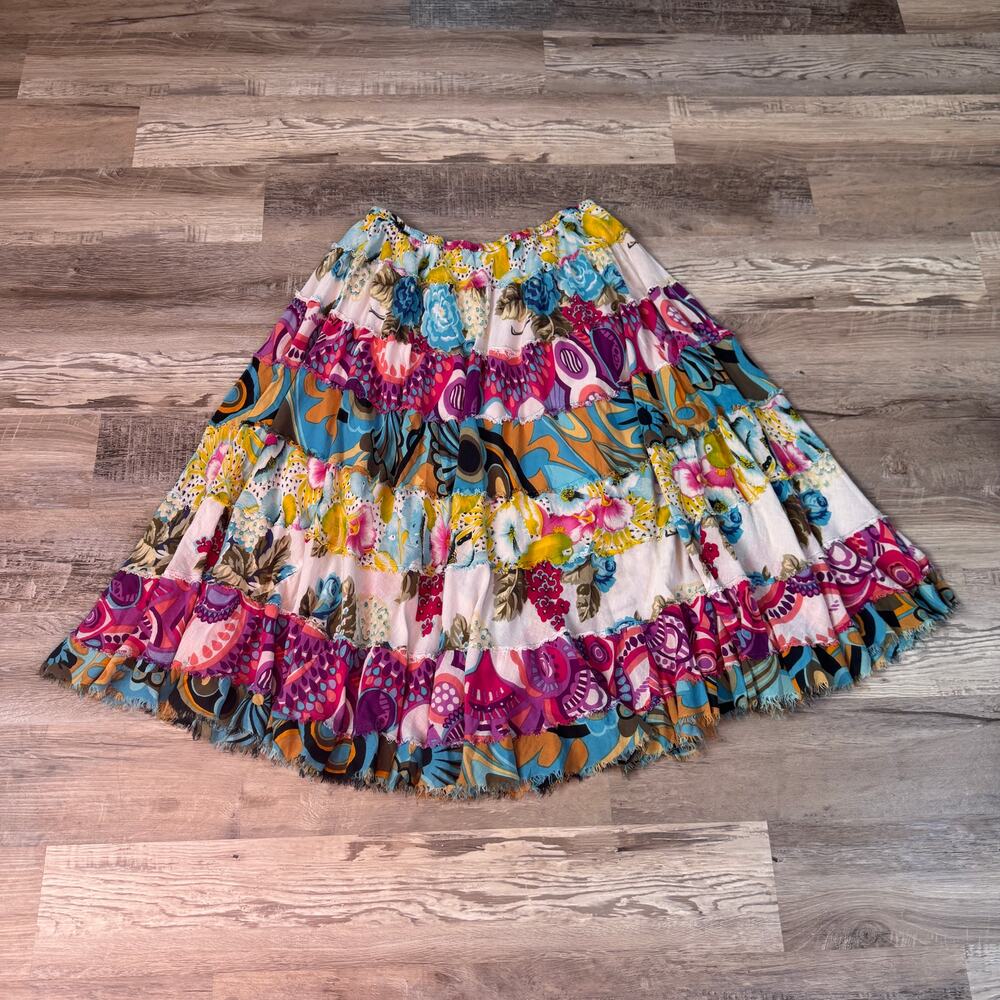 Vintage Cato Tiered Patchwork Boho Maxi Skirt Y2K Festival Fairycore 18 / 20